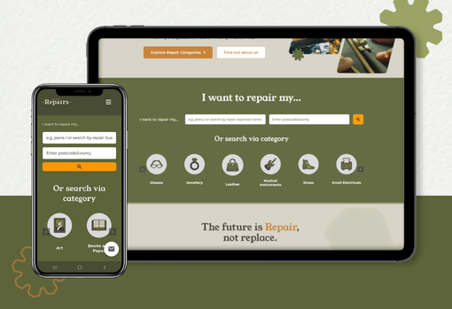 We Are Repairs Webiste We Are Repairs website shown on a tablet and phone sceeen