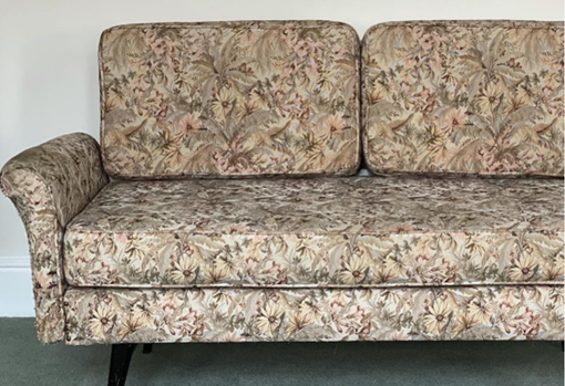 1950s sofa before restoration 1950s sofa in need of reupholstery