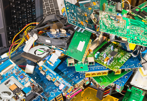 Woman sorting through donated clothing