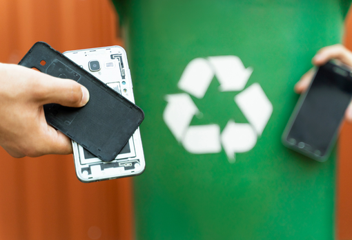 Woman donating a pile of books