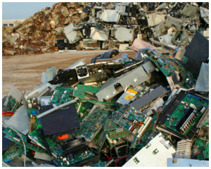 Pile of unwanted tech in landfill site