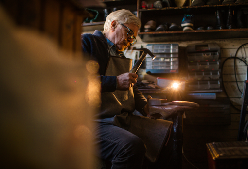 Selection of childrens shoes, ready for donating