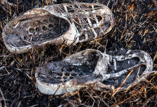 Pile of rubbish in landfill site