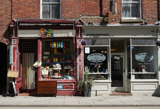 High street of independent businesses