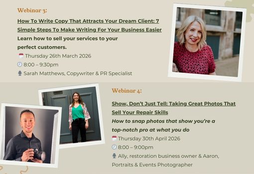 Summary information on Webinar 3 and 4