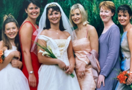 Sarah's client on her wedding day