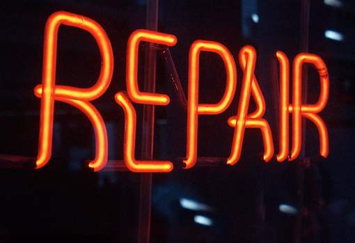 Repair signage outside repair business