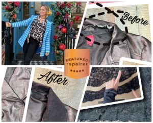 Sewist Sarah from MyVOS repairing PVC jacket