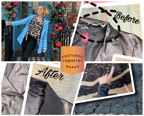 Sewist Sarah from MyVOS repairing PVC jacket