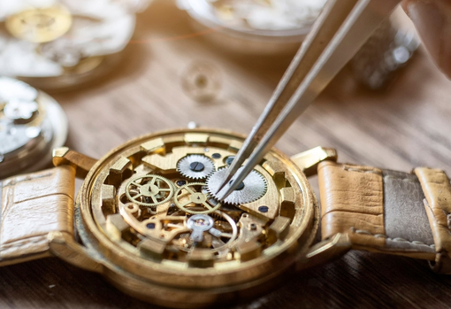 Watch being repaired by expert horologist