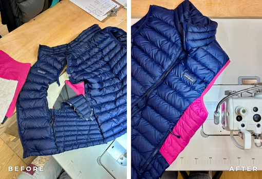 before-&-after-patagonia-gilet-04 Before and after of a Patagonia gilet