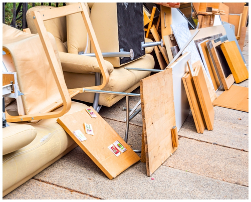 Pile of broken furniture