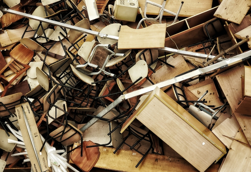 Pile of broken furniture